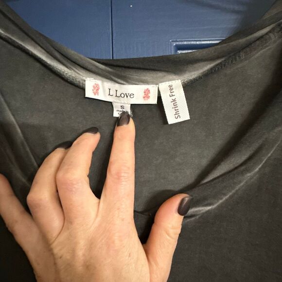 L Love Boutique Washed Black Oversized Tee Size S - Picture 3 of 6